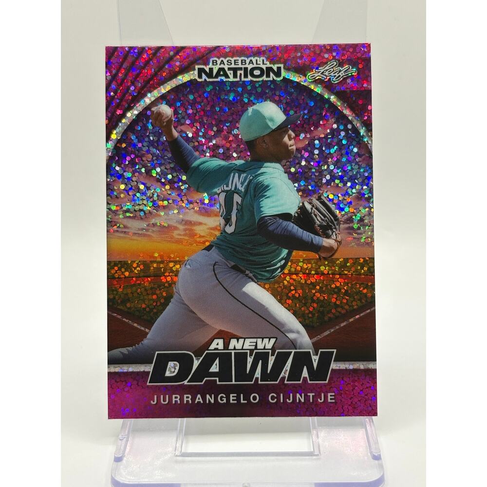 2025 Leaf Baseball Nation Jurrangelo Cijntje New Dawn Pink Sparkle Refractor 2/6